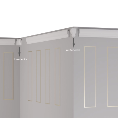 20 Meter+Ecken Stuckleiste für indirekte Beleuchtung  OL-1